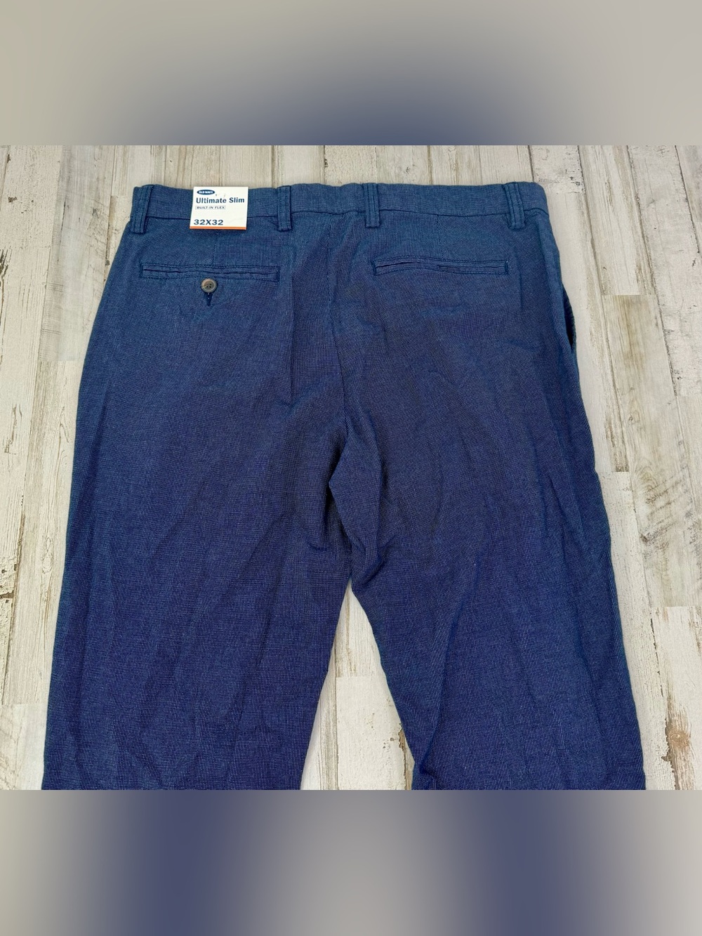 Old Navy Ultimate Slim Built-In Flex Chino Pants Mens 34x32 Blue Stretch Casual - Picture 10 of 11